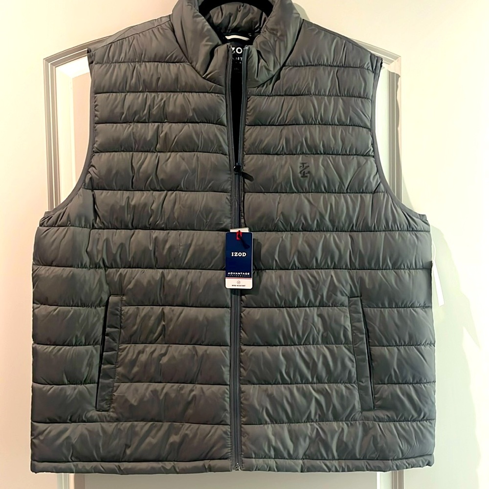NWT Izod Castlerock Gray XXL Puffer Vest